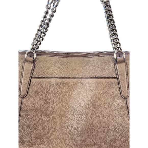 Coach Ava Chain Tote Handbag Purse‎ Metallic Rose Gold Pebbled Leather - Picture 10 of 15